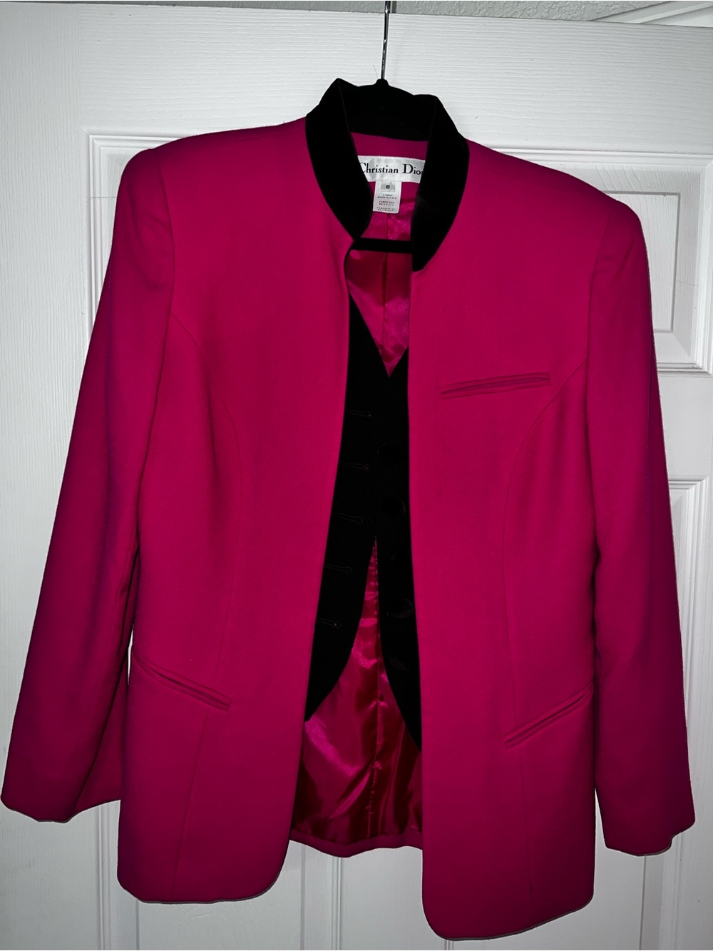Dior Hot Pink Blazer with Black Trim